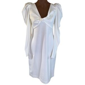 Andre Tan Bodycon Mini Dress Women Medium White Puff Sleeve Luxe Y2K Ukraine